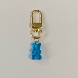 Blue Gummy Bear Gold Bag Charm